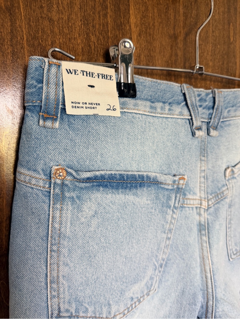 We The Free Light Blue Distressed Denim Cutoff Shorts - Picture 6 of 8